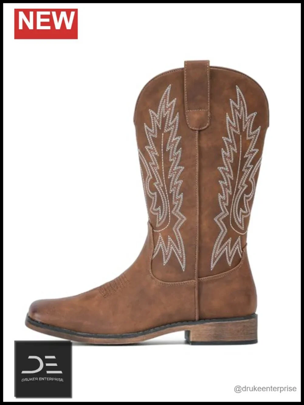 Women's Square Toe Wide Western Mid Calf Cowgirl Boots Embroidery
